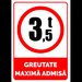 Semn greutate maxima admisa de 3,5 t